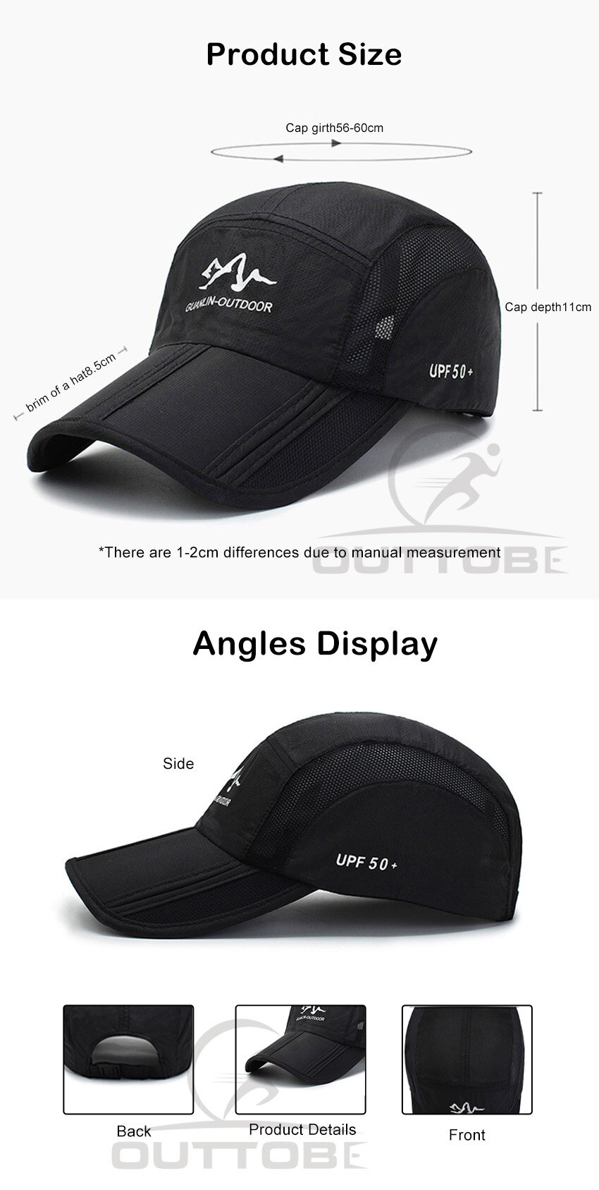 Outtobe Outdoor Caps Foldable Baseball 