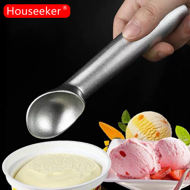 Houseeker Muỗng Kem Chống Đông Hợp Kim Nhôm Hộp Làm Đá Viên Sữa Chua Đông Lạnh Thìa Ăn Kem