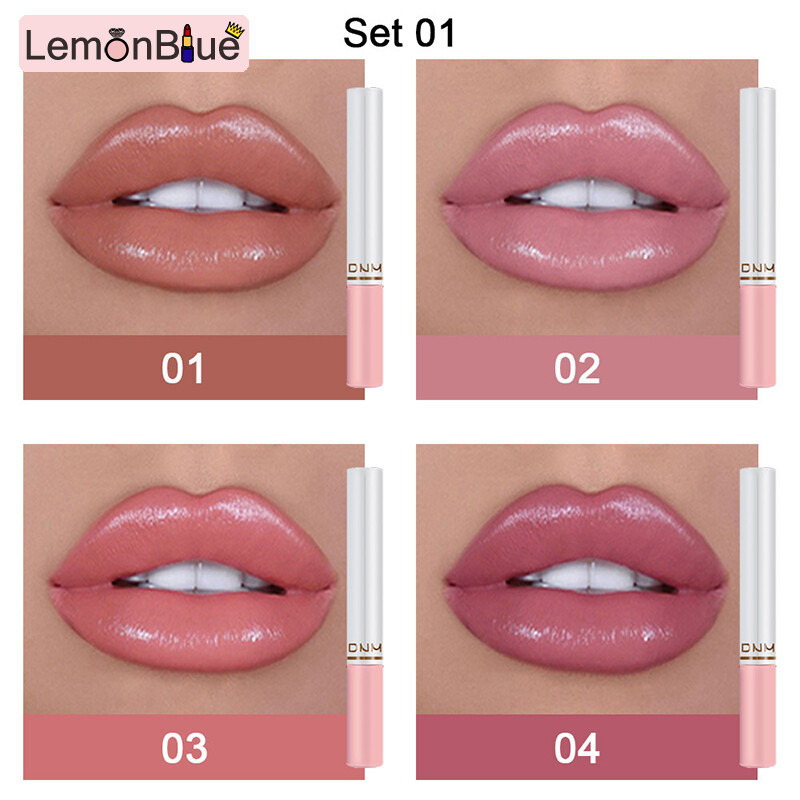 Gambar LemonBlue Set of 4 Thin Lipstick Solid Lip Gloss Matte   Hydrated Lip Makeup Cosmetics Thin Lipstick Matte   Hydrated Gift for Girls Women Solid Lip Gloss Matte   Hydrated Lip Makeup Cosmetics 1.5g*4