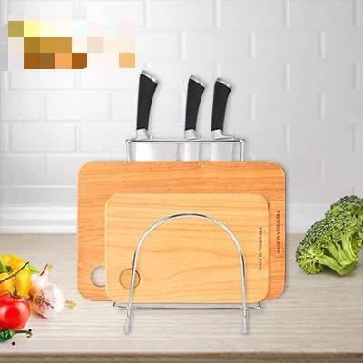 Gambar Knife Rack Stainless Steel Table Top Chopping Board Kitchen Storage Thick 4.6mm Modern Elegant High Class Cooking Cutting Cut Cook