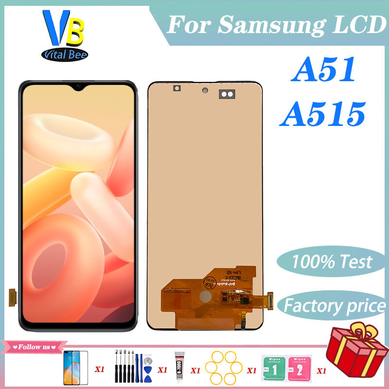 100% thử nghiệm cho Samsung Galaxy A51 LCD A515 hiển thị bộ linh kiện số của màn hình cảm ứng thay thế bằng chỉnh sửa tùy ý công cụ
