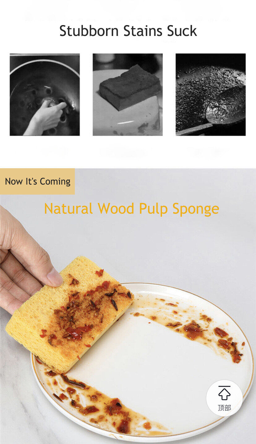 Miếng Bọt Biển Cotton Dạng Bột Gỗ Tầm Nhìn Miếng Bọt Biển Lau Rửa Chén Miếng Bọt Biển Lau Ma Thuật Nồi Lau Nhà Bếp Dụng Cụ Khử Nhiễm Và Thấm Nước Vải Làm Sạch