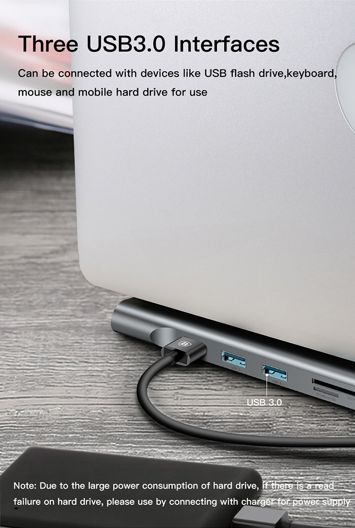 Bộ Hub chuyển đa năng Baseus Enjoyment Series Type C dành cho Smartphone/ Laptop/ Macbook