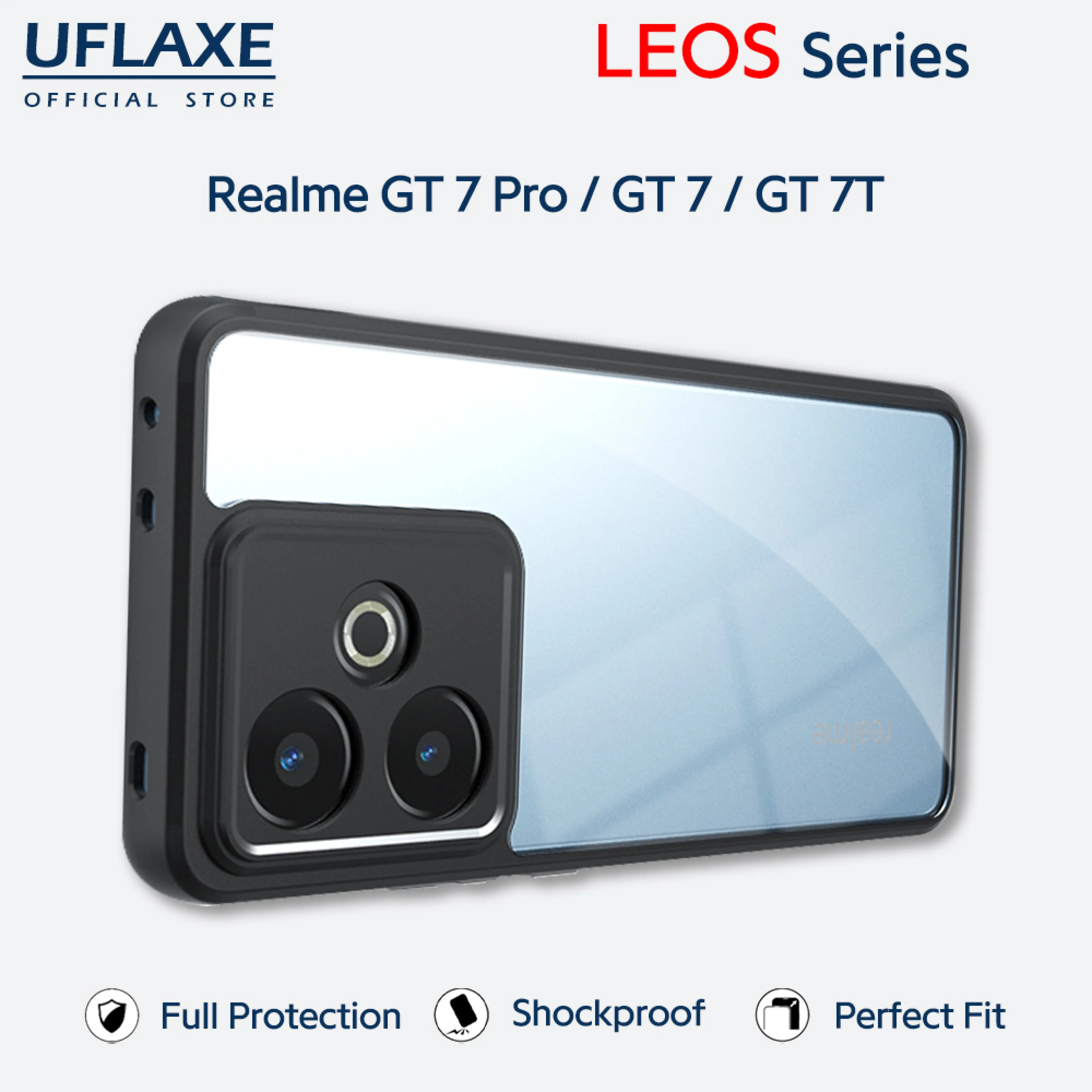 UFLAXE LEOS - For Realme GT 7 Pro / Realme GT 7 / Realme GT 7T Case - Matte Clear Shockproof Hard Case | Anti-Yellowing Anti-Fingerprint Durable Phone Case