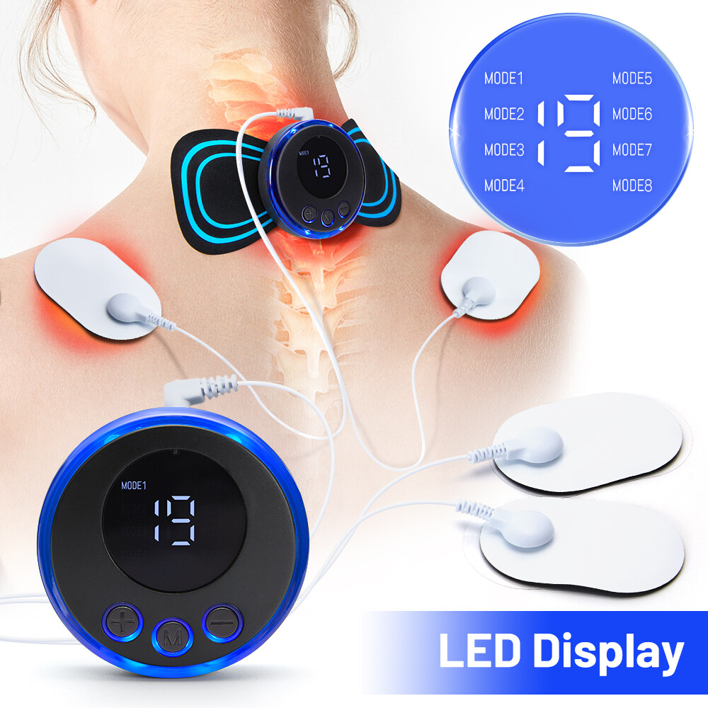 Ems Máy mát xa xung điện hàng chục cổ tử cung điện cực miếng gel kích thích cơ bắp cổ piriformis sciatica đau Relief 8 chế độ 19 cường độ hông huấn luyện viên