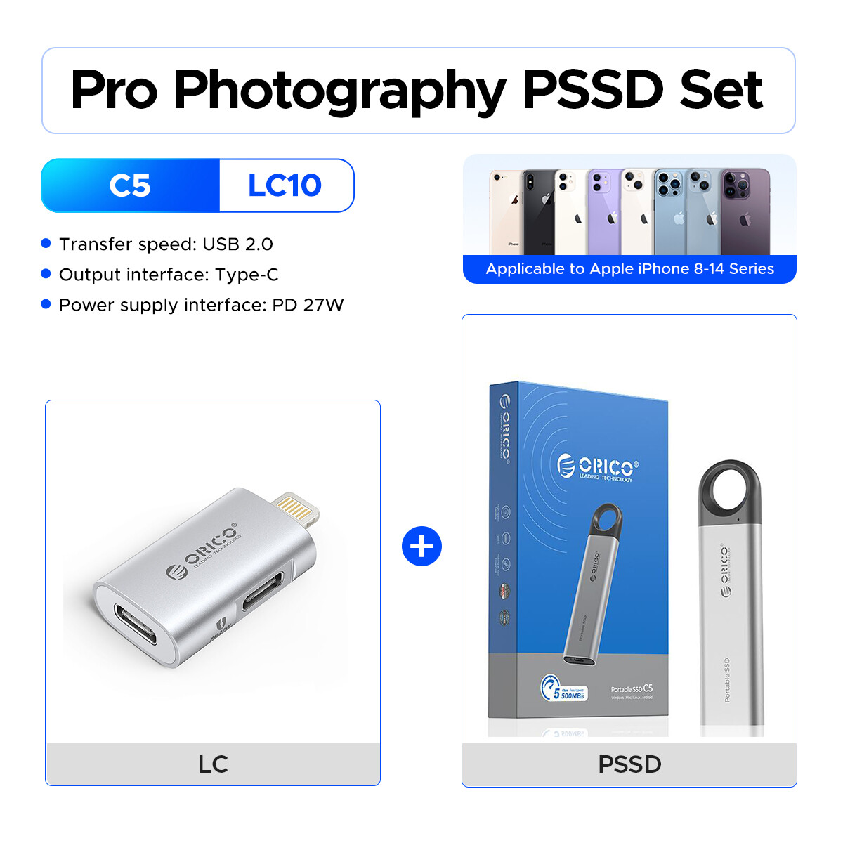 ORICO USB 3.1 Gen2 xách tay SSD 4TB/2TB/1TB/512GB/256GB bên ngoài trạng thái rắn Loại C 10gbps M.2 N