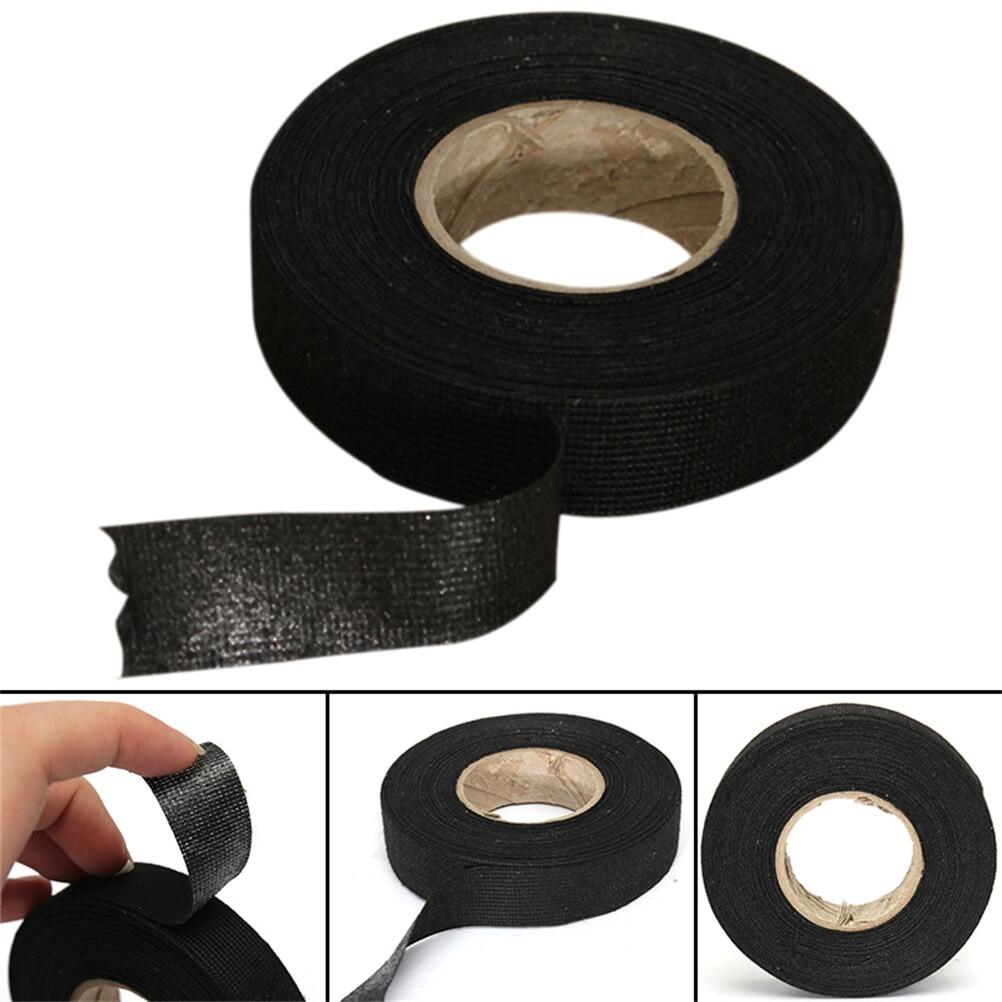 15M / 1Roll Black Color Wiring Harness Tape Insulation Tape Strong Adhesive Cloth Fabric Tape For Looms Cars 15mx9mm