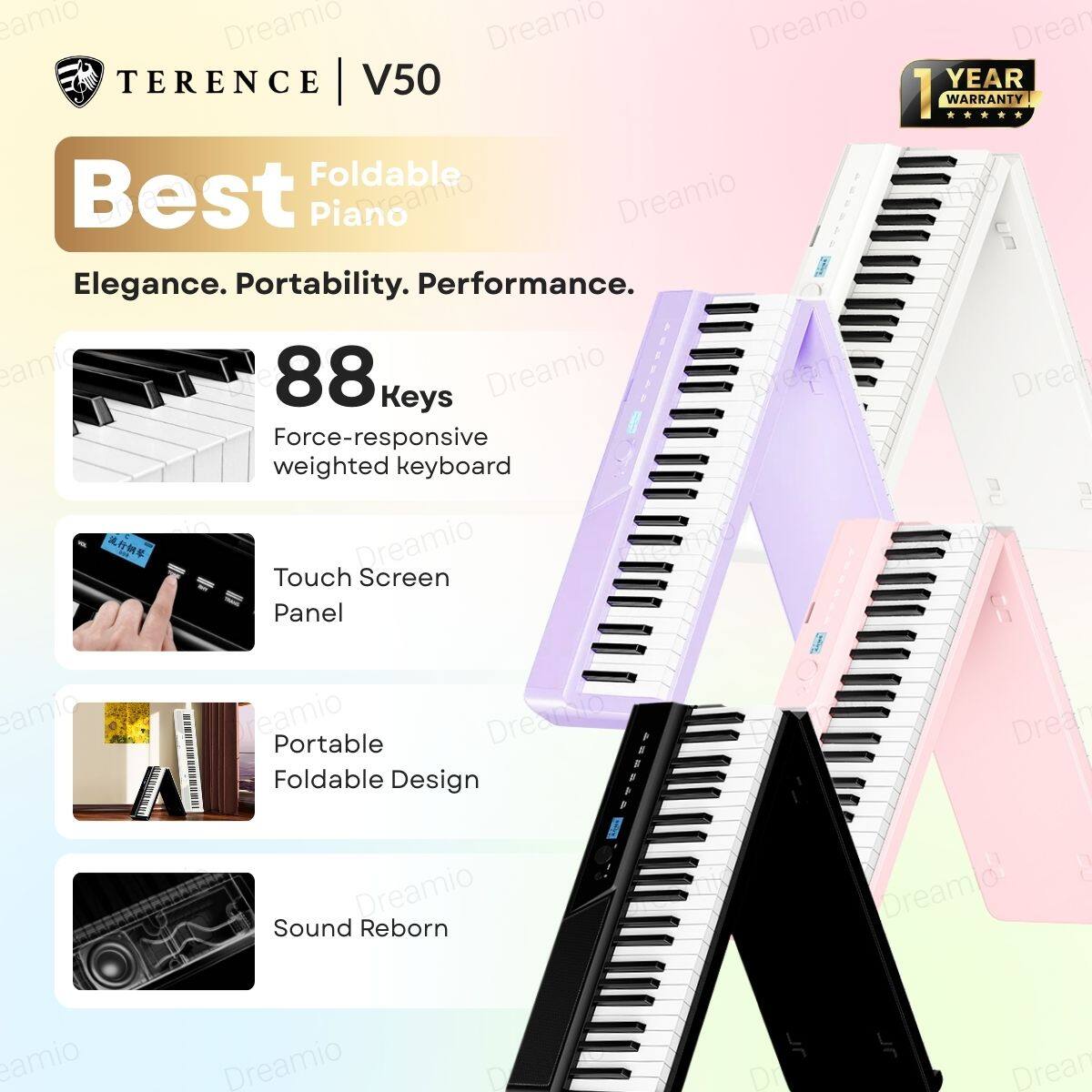 Terence V30 Pro 88 Keys Foldable Piano Electonic Keyboard | Lazada