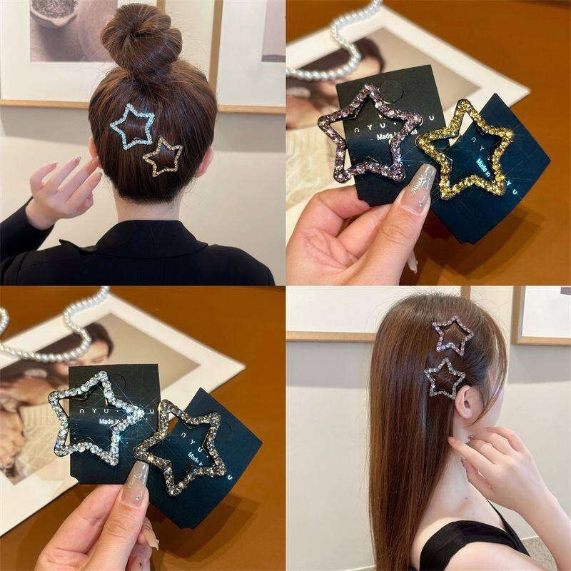 Ngọt Ngào Sao kẹp tóc Bling kẹp tóc hình ngôi sao Long Lanh Ngôi Sao Năm Cánh Barrette Pin mái tóc sáng bóng Snap Sao kẹp tóc bé gái