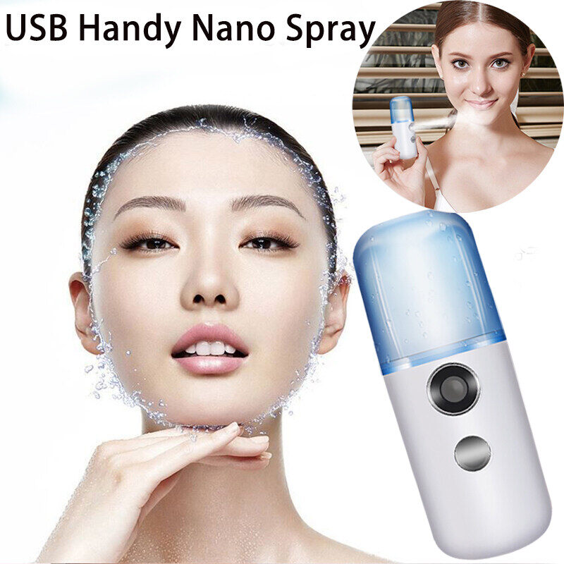 Gambar Can spray alcohol New fashion facial steamer sprayer SPA mini USB portable handheld spray facial steamer mist spray face cleanser machine facial machine face wash moisturizer face cleanser face nano mist spray face mist spray face
