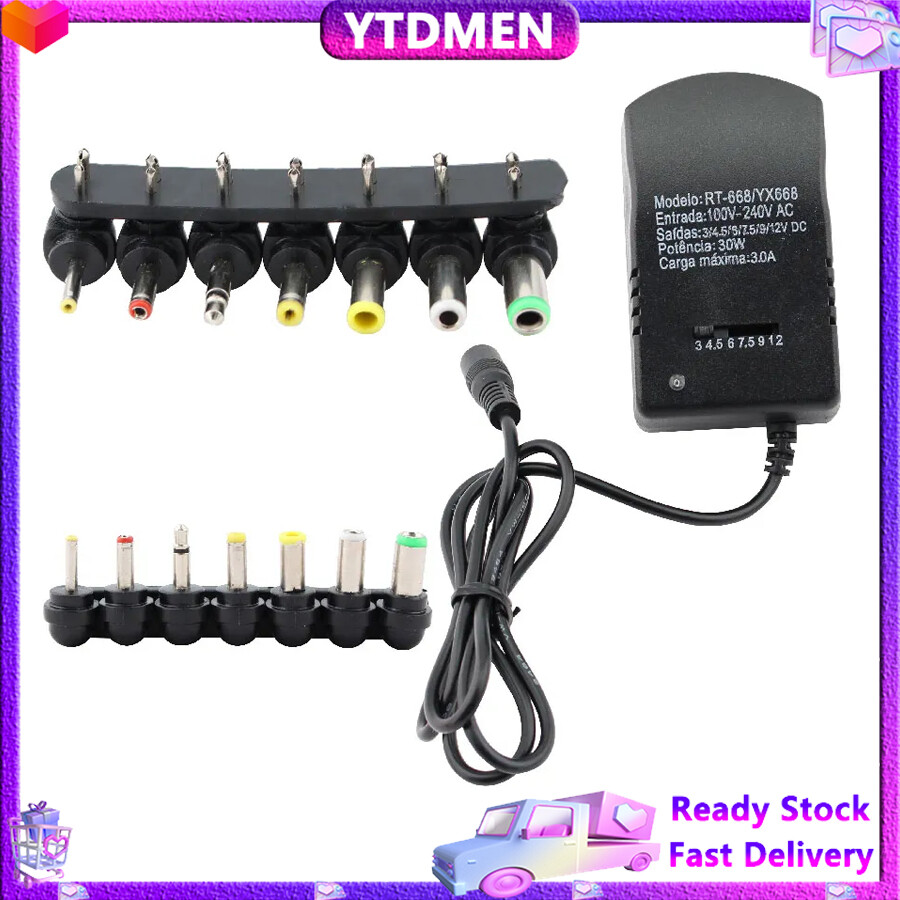 Ytdmen 30w bộ chuyển đổi sạc 3-12v ac bộ chuyển đổi điện một chiều có thể điều chỉnh điện áp nguồn điện ac 220v để dc 3v 4.5v 6v 7.5v 9v 12v eu chúng tôi chuyển đổi rắc cắm bộ chuyển đổi
