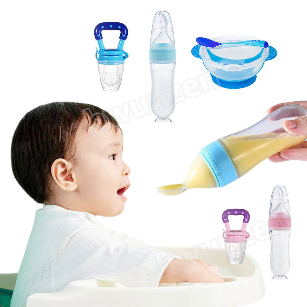 Food dispenser Spoon Silicone for kids Baby squeeze bottle with spoon food