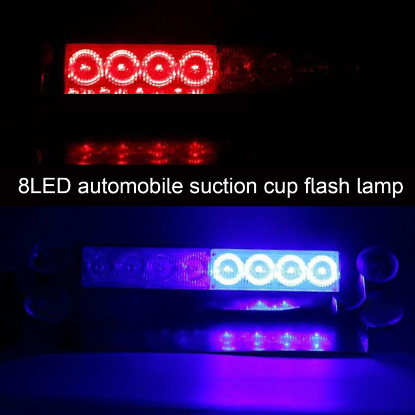 Đèn LED Nhấp Nháy Cho Ô Tô Đèn Cảnh Sát Đèn Tín Hiệu Màu Đỏ/Xanh Dương Vàng/Trắng Đèn Nhấp Nháy Khẩn Cấp Đèn Cảnh Báo Kính Chắn Gió 12V