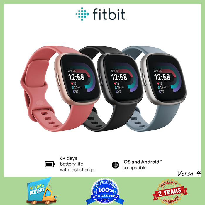 Fitbit Versa 4 fitness smartwatch daily Preparation GPS 24/7 heart rate over 40 Exercise Modes ราคา 5,050 บาท*ส่งฟรี