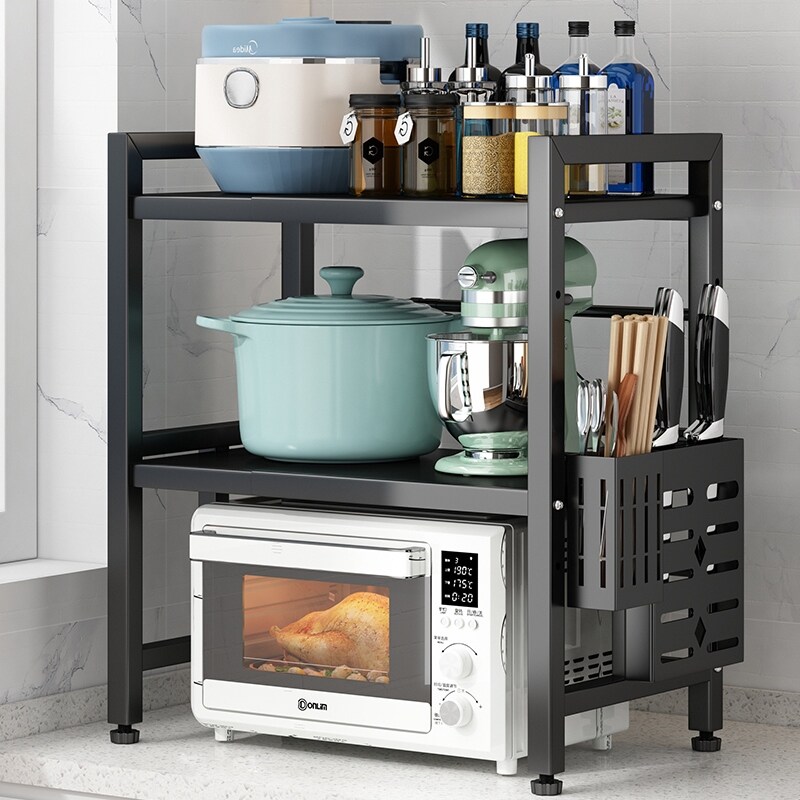 Gambar Kitchen shelf microwave multilayer adjustable household condiment mesa receive oven electric cooker shelf