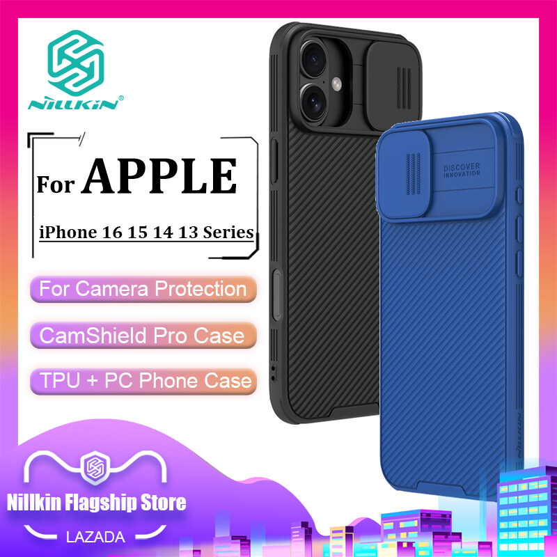 Nillkin Fashion Camera Protect Case for iPhone 16 Pro Max 16 Plus 16 Pro 16 iPhone 15 Pro Max 15 Plus 15 Pro 15 14 Plus 14 Pro Max 14 Pro 14 13 13 Pro 13 Pro Max 12 12 Pro Max 12 Phone Cases Business TPU + PC Camera Protect Shockproof Privacy Back Cover