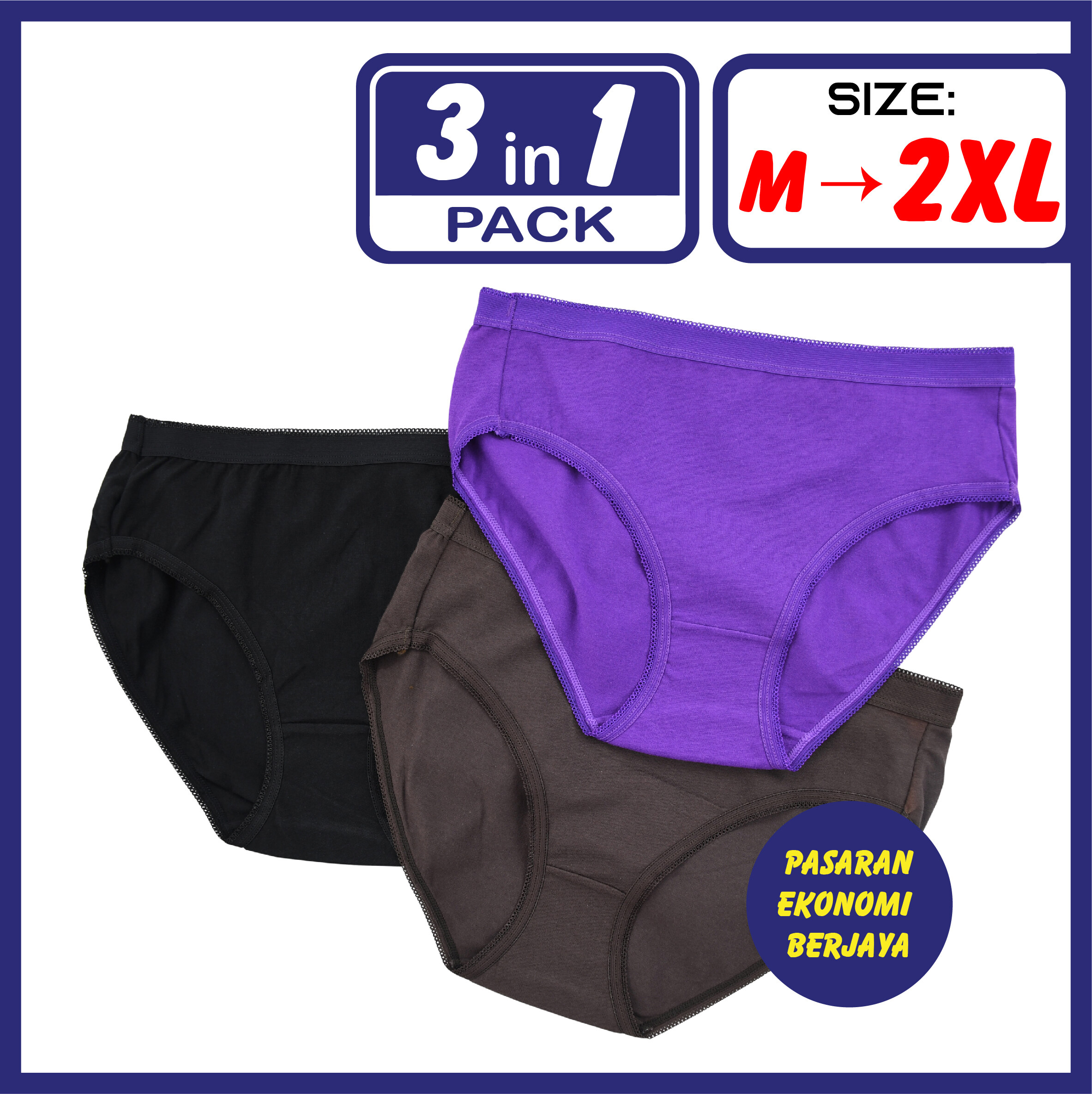 Seluar Dalam Wanita 610 Seluar Dalam 3 Helai Seluar Dalam Perempuan Pakaian Dalam Wanita Spender Wanita Underwear Lazada