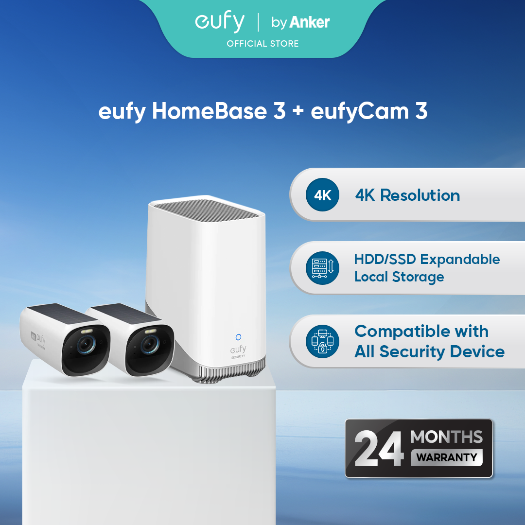 [BUNDLE OFFER] eufyCam 3 Security S330 + HomeBase 3 Harga  2,299 Ringgit*Penghantaran Percuma