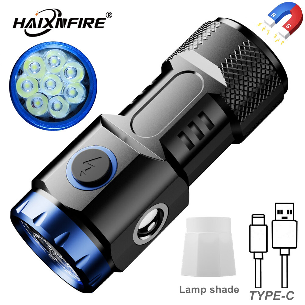 Đèn Pin nhỏ gọn cầm tay độ sáng cao LED haixnfire X16 8xp35 đèn bên pin lõi ngô có thể sạc lại cắm trại ngoài trời đèn bảo trì công việc tại nhà