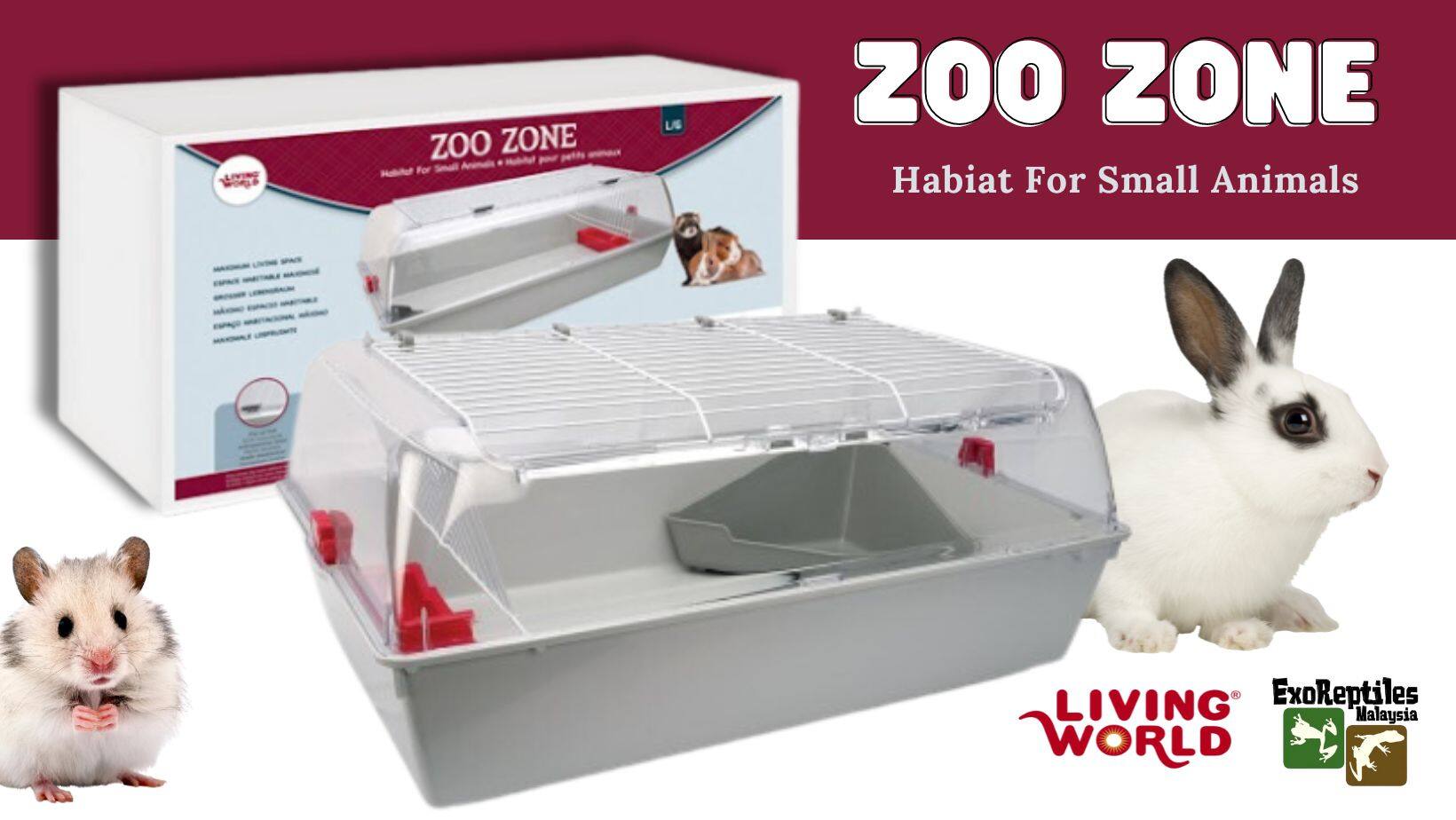 Living World Zoo Zone Gray/Burgundy Small Animal Cage Max