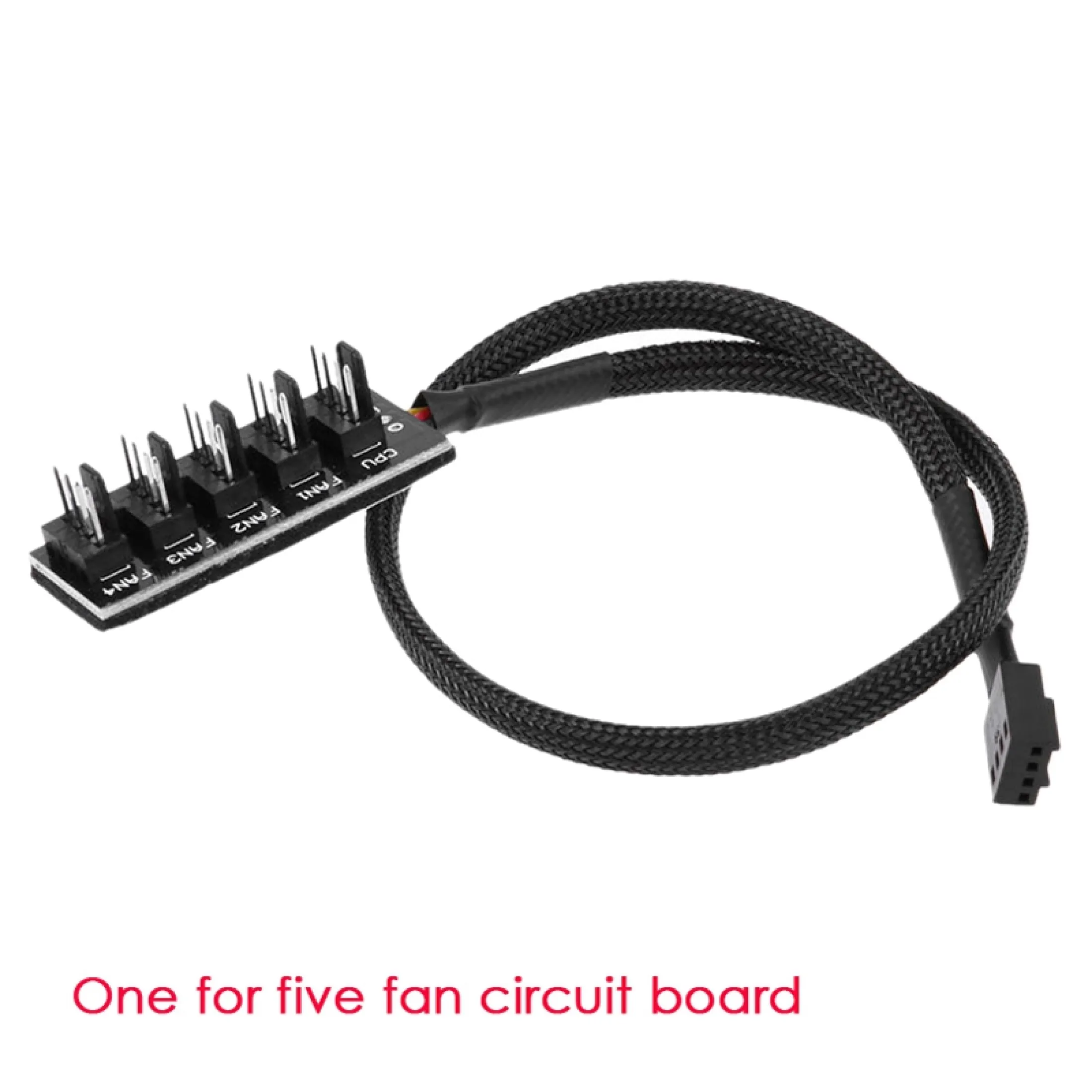 Computer Case Fan Hub One Point Five Pwm Fan Hub Package Nylon Mesh 4pin Temperature Control One Drag Five 40cm Lazada Indonesia