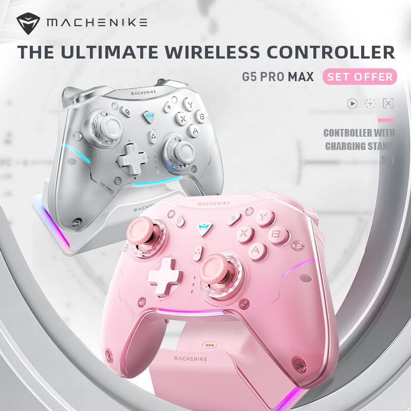 Machenike G5 Pro Max Bluetooth Wireless Controller Gamepad With Charging Dock Hall Effect Joysticks Hall Trigger mechanical buttons 6-GYRO Motion Control Support For PC Switch TV Tablet ราคา 1,399 บาท*ส่งฟรี