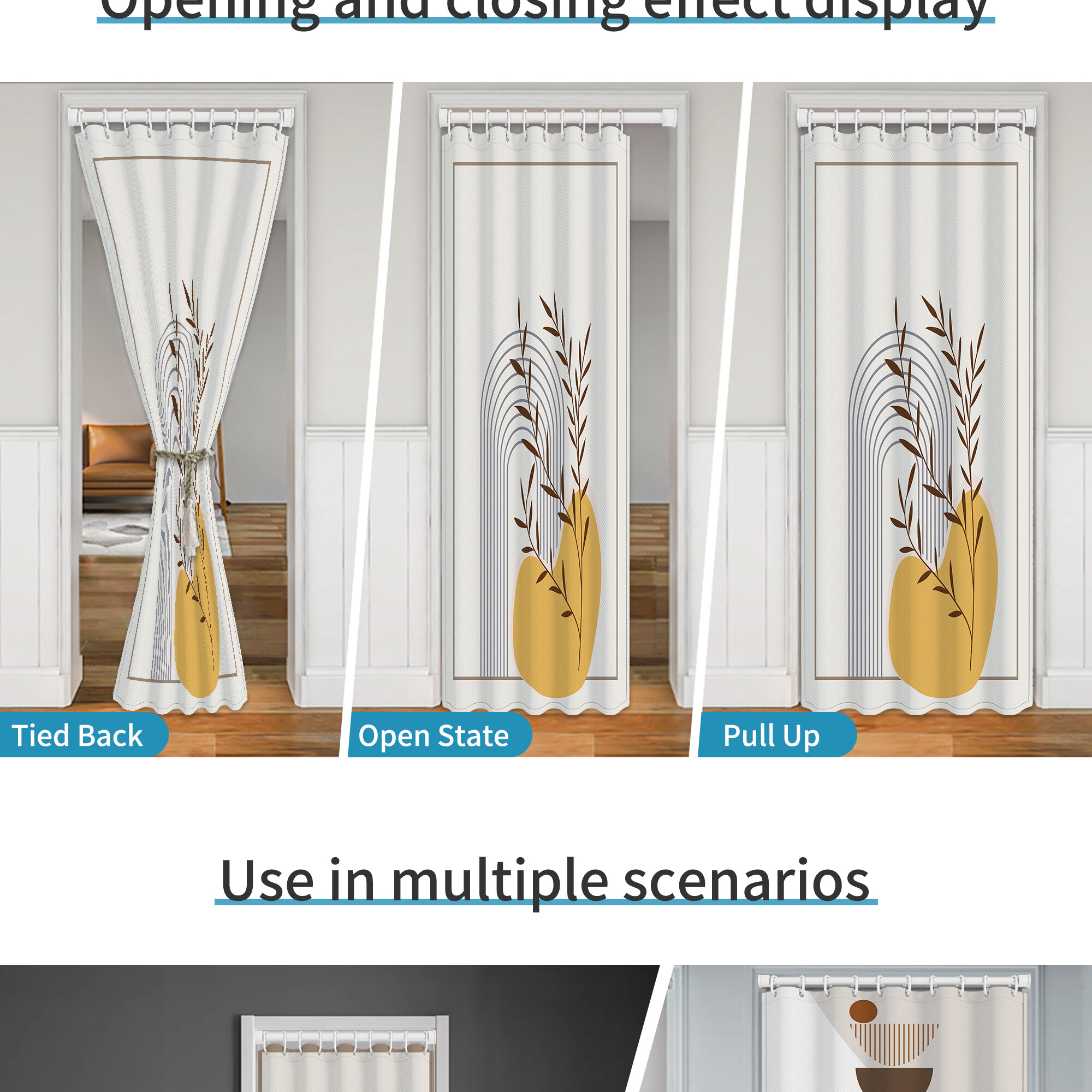 Door Curtains for Doorway Privacy,Semi Blackout Insulated Thermal