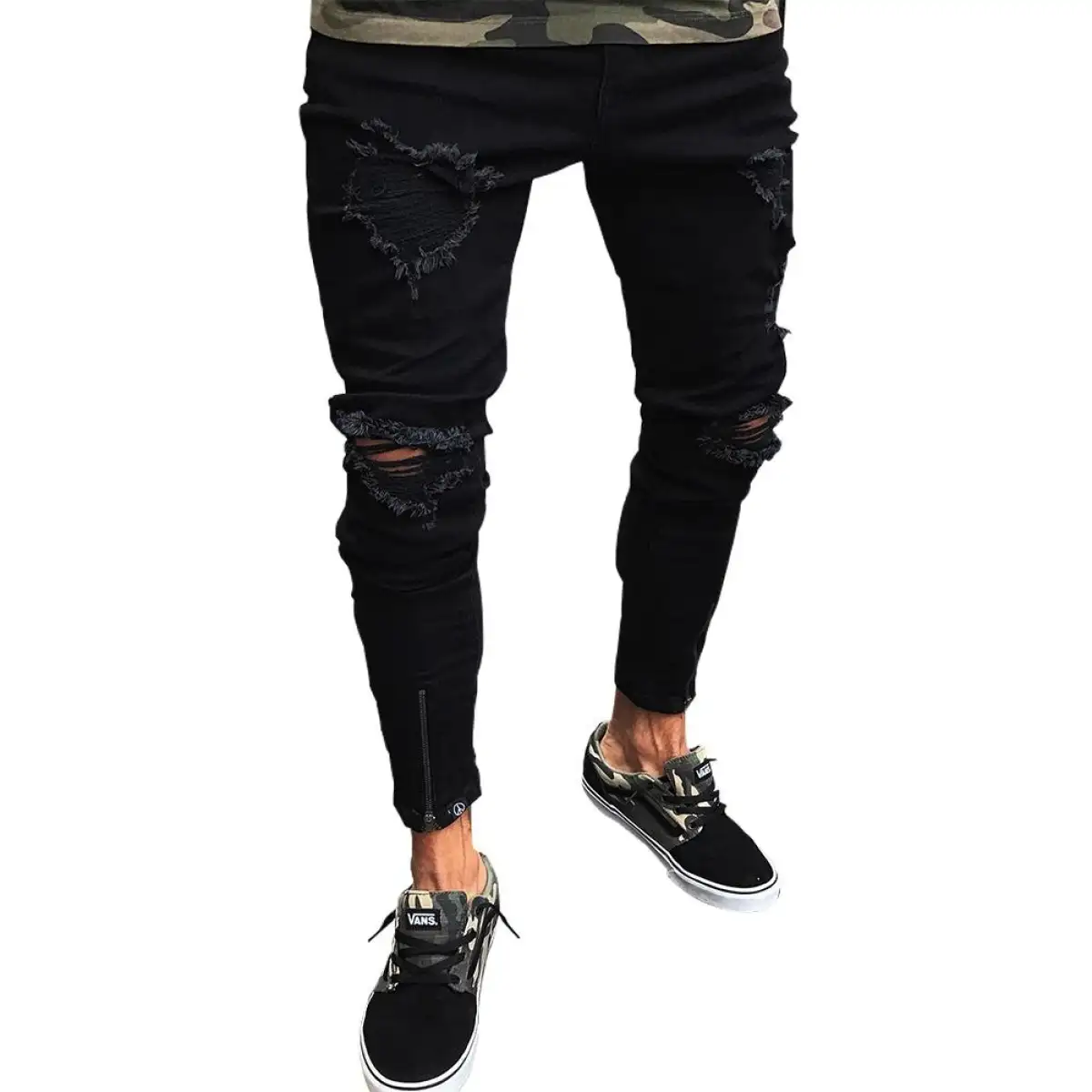 zipper bottom jeans mens