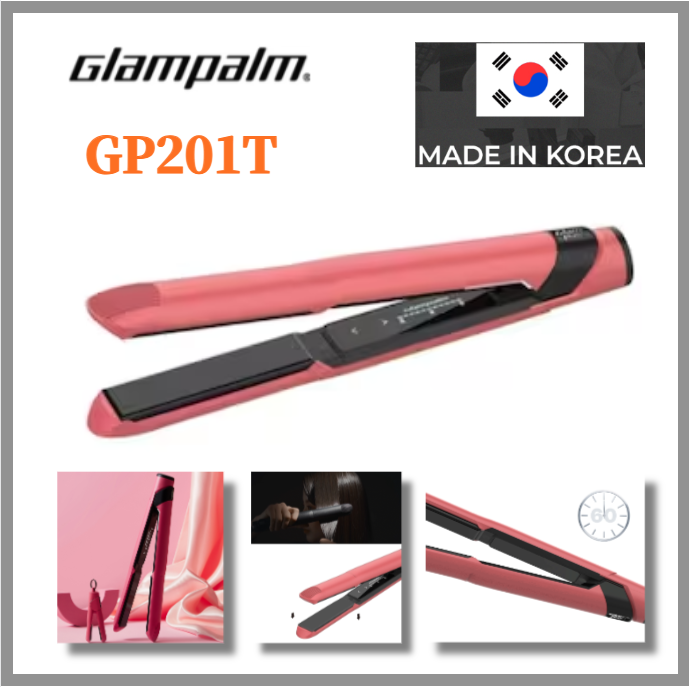 GLAMPALM korea GP201T Flat Glam Pink Edition Flat iron Professional high-quality ceramic hair straightener heating plate coating ราคา 11,120 บาท*ส่งฟรี