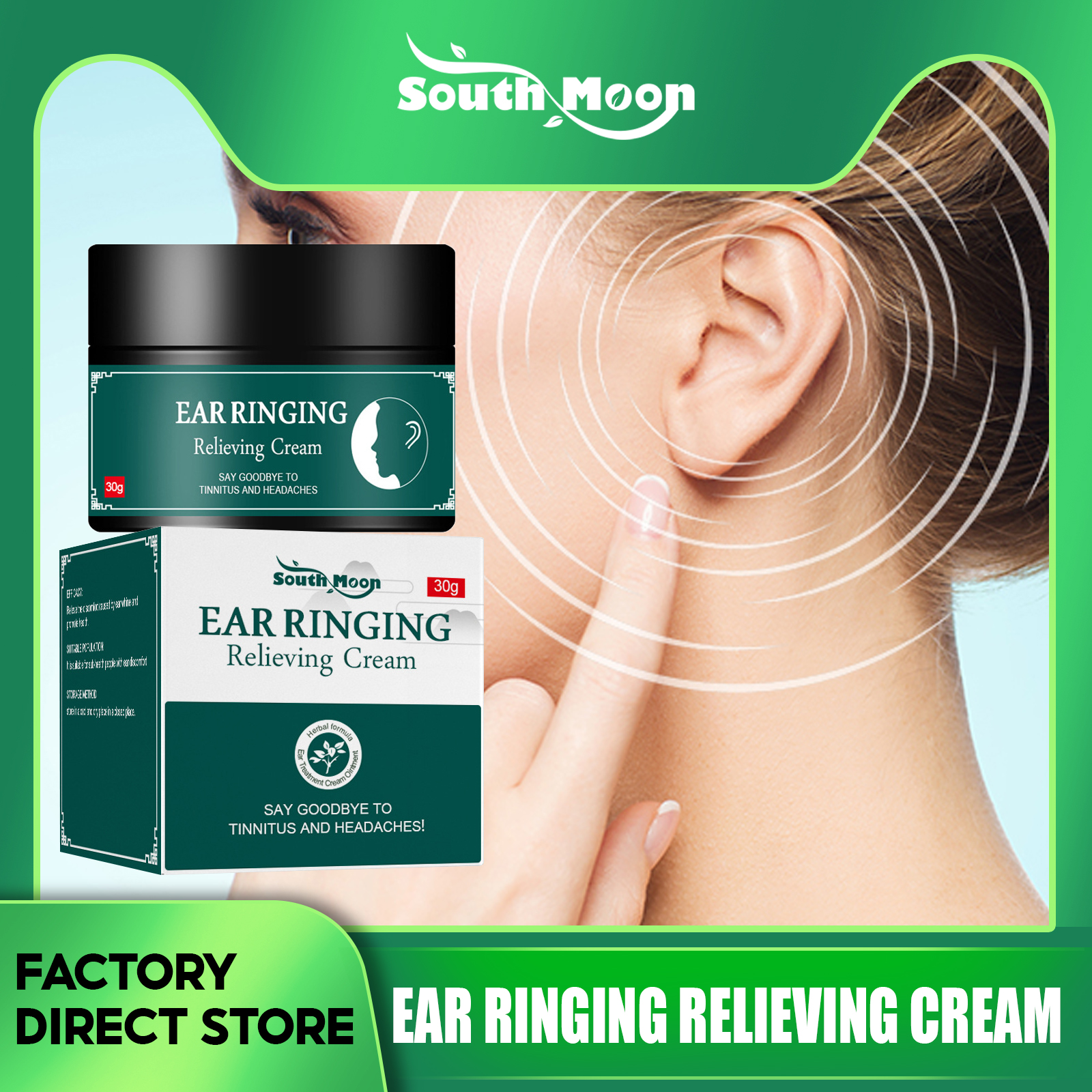 Thuốc mỡ ù tai south moon kem giảm ù tai kem làm giảm ù tai thảo dược đau điếc ù tai tự nhiên dễ sử dụng không thể nghe rõ sau tai ù 30g