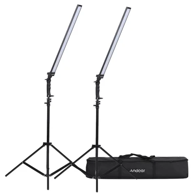 Andoer Photography Studio LED Lighting Kit Dimmable LED Video Light Handheld Fill Light with Light Stand 36W 5500K CRI90+ for Shooting Video Portraits Still Life Fashion Wedding Art Advertisement Photography (1)