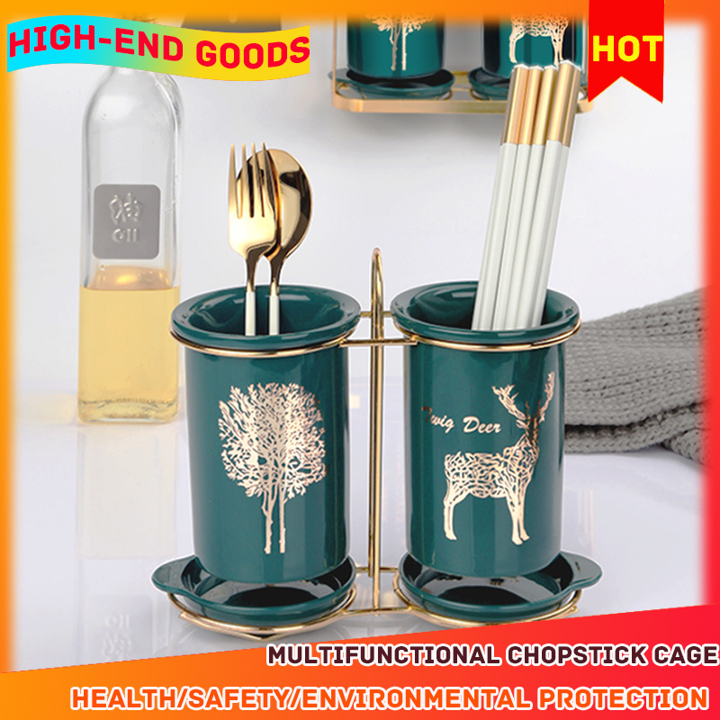 Gambar Chopsticks Basket Ceramic Chopsticks Tube Shelf Draining Kitchen Spoon