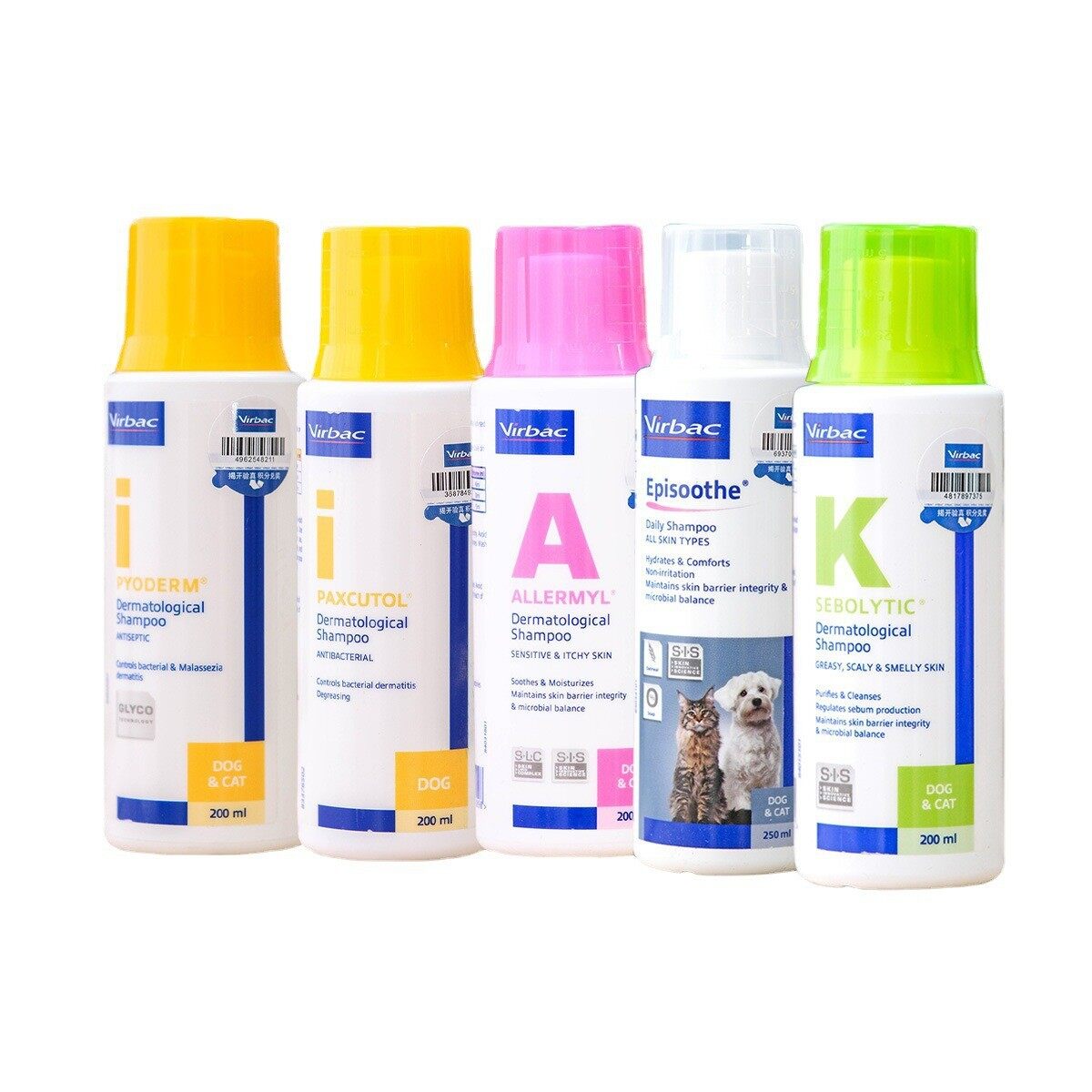 Virbac pyoderm ketochlor allermyl Epi-Làm dịu dầu gội sebolytic cho mèo và chó