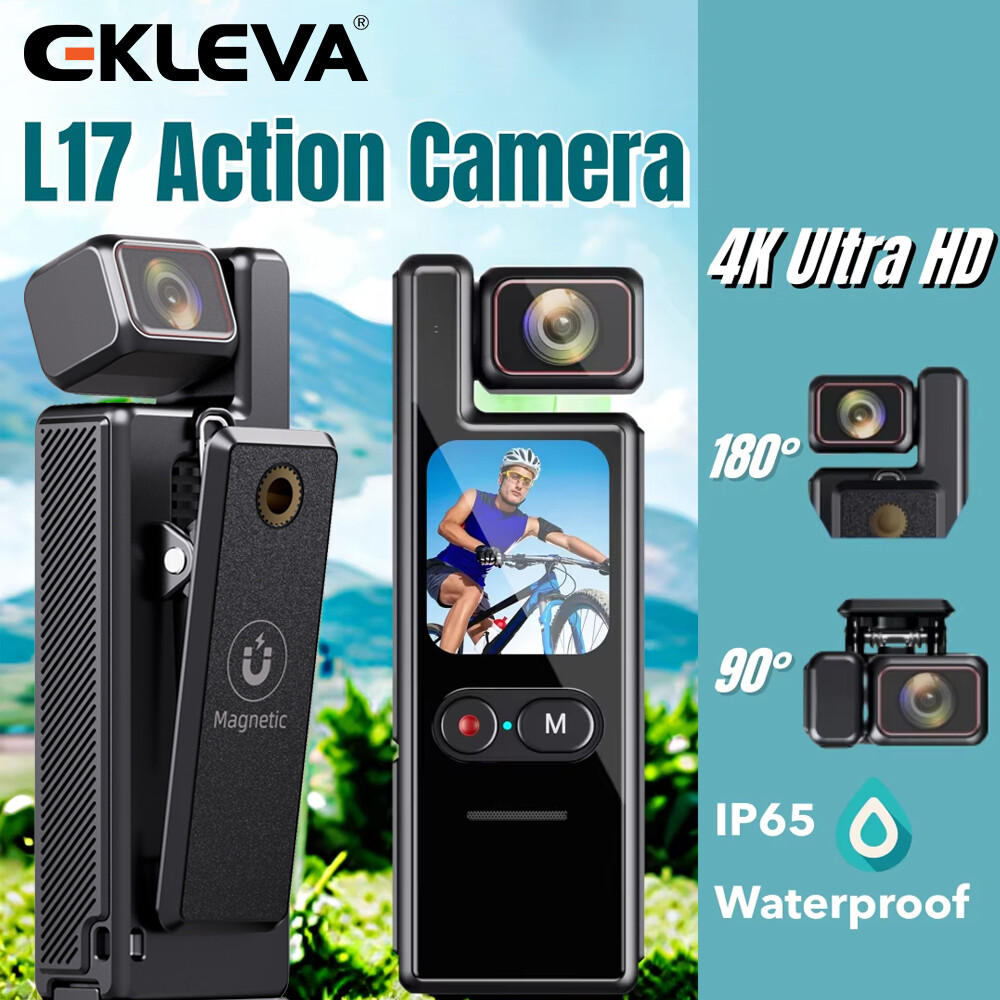  Ekleva 4K HD siêu nét Túi Camera hành động L17 180 ° Xoay Vlog Wifi 1.69 ''HD Màn Hình Cảm Ứng Ip65 Du Lịch Không Thấm Nước Lái Xe Ghi Quà Tặng 