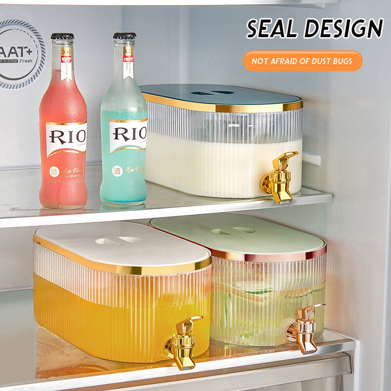Gambar ??Fast Shipping??Refrigerator Cold Kettle with Faucet Household Cold Kettle Large capacity Beverage Barrel High Temperature Anti fall Cold Brewing Kettle Juice Kettle