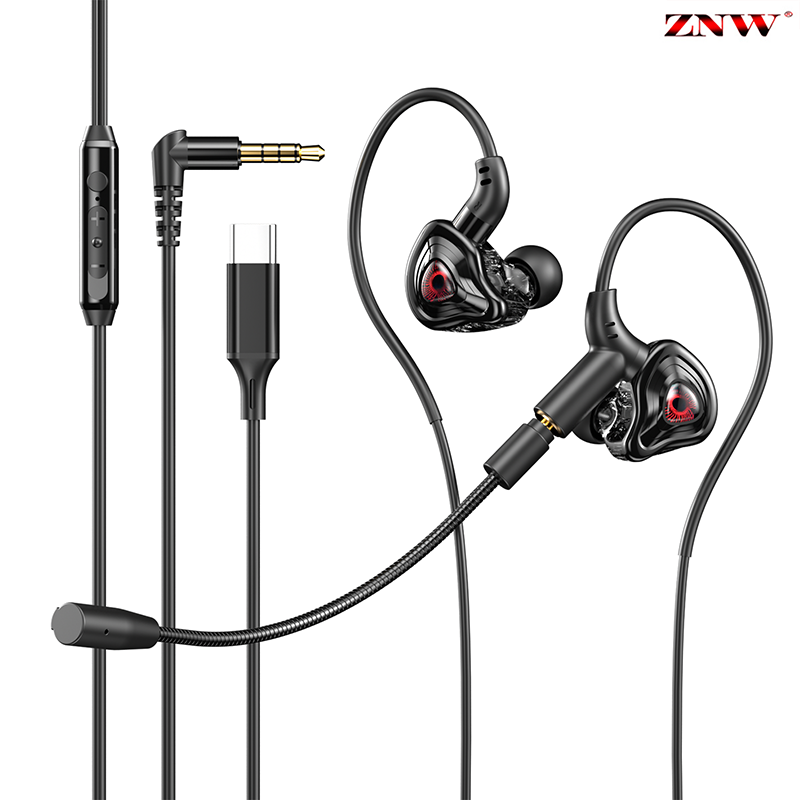 ZNW E-sports With Microphone Game Hand-swimming Earphone In-ear Mobile Phone Computer Wired Headset HIFI Sound Quality Dual Microphone Headphone HD Microphone Waterproof Sweat-proof Earbuds ราคา 169 บาท*ส่งฟรี