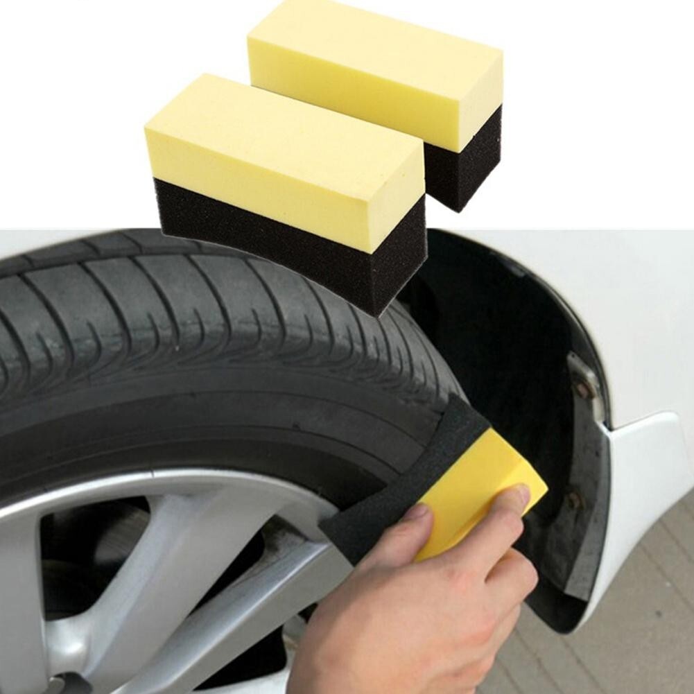 2/6 cái đa năng bền lốp xe hơi miếng bọt biển chùi rửa ngoại thất xe ô tô sơn chống xước di động khử nhiễm làm sạch bụi bàn chải
