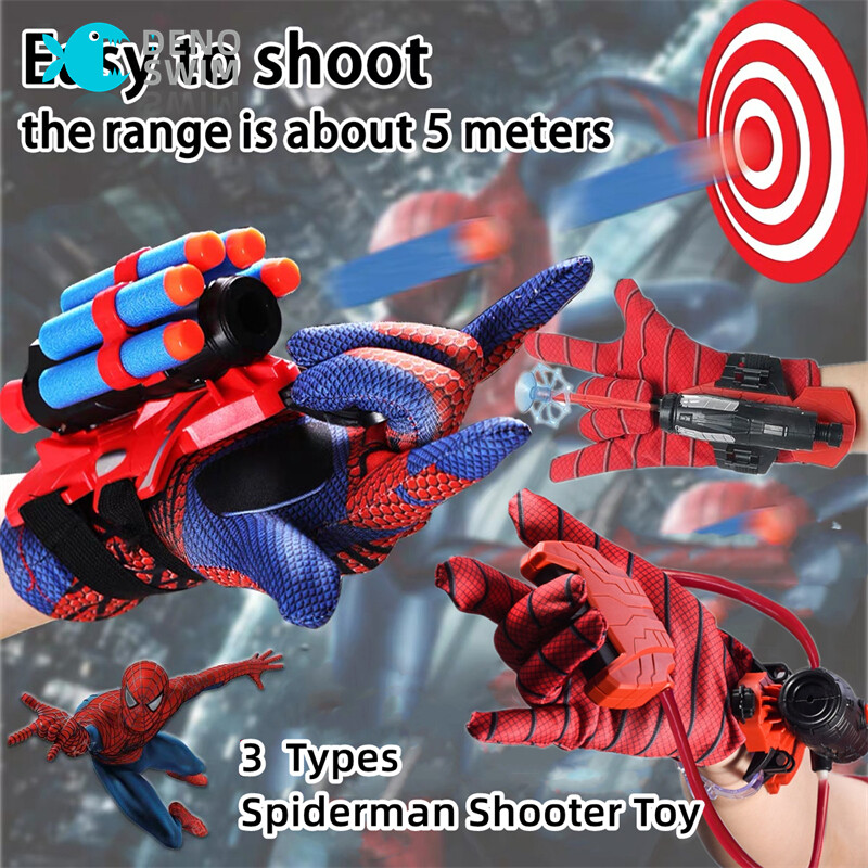 Avengers Spiderman Iron Man Gloves Web Shooter Launcher Toys Halloween