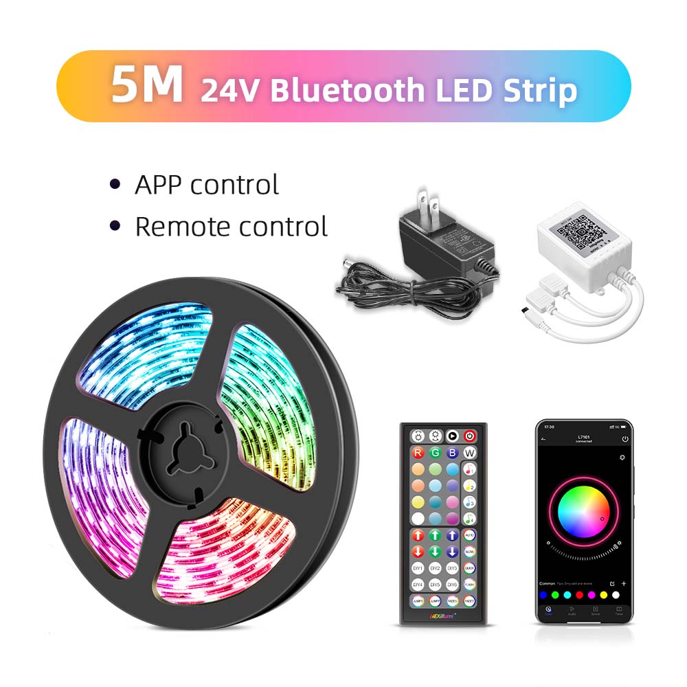 COLORRGB เพดานห้องคริสต์มาสไฟ LED ตกแต่งคริสต์มาส 5050 ไฟ LED Strip RGB APP + รีโมทคอนโทรล + พร้อมอะแดปเตอร์ 2A