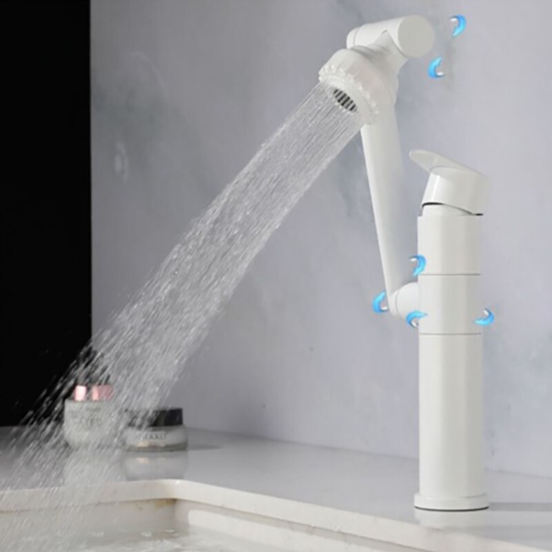 Gambar Faucet lavatory universal basin that wash a face white hot and cold smoked pull heightening rotating wash wash basin on stage