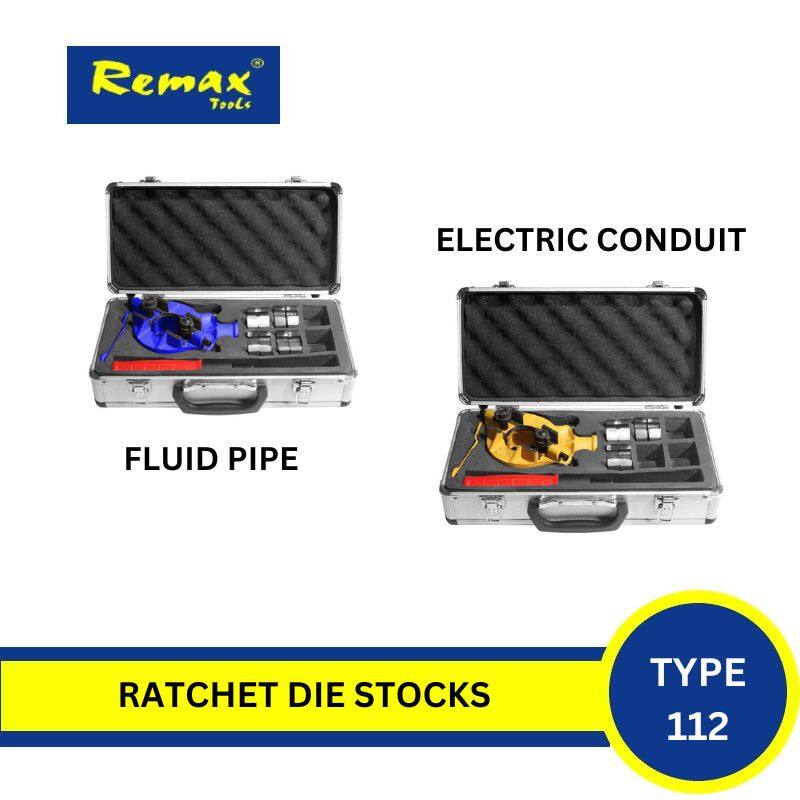 Remax CONDUIT PIPE / FLUID PIPE MANUAL RATCHET GI PIPE DIES SET ½”, ¾”, 1”, 1-1/4” RATCHET PIPE THREADING KIT - Jenama Remax Harga 280 Ringgit*Penghantaran Percuma