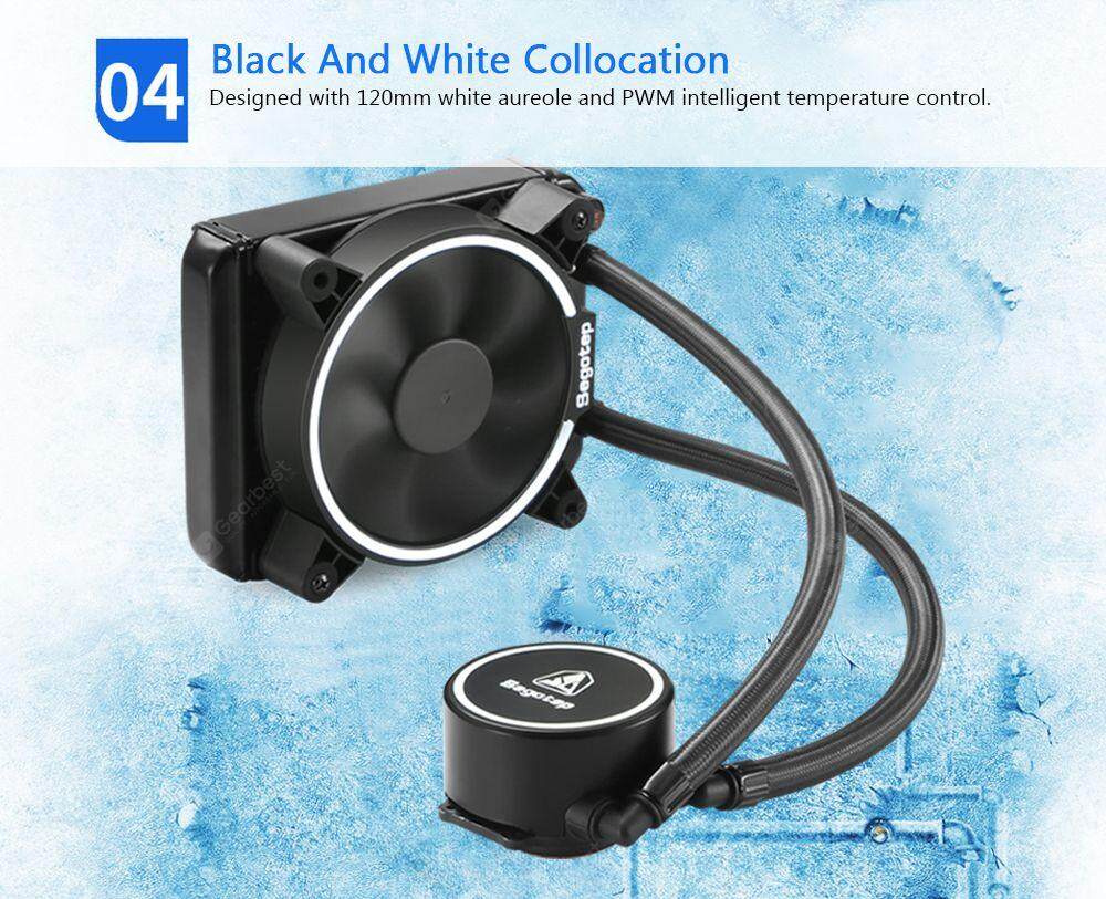 Segotep Becool 120 LED Integrated CPU Water Cooling Fan- Black
