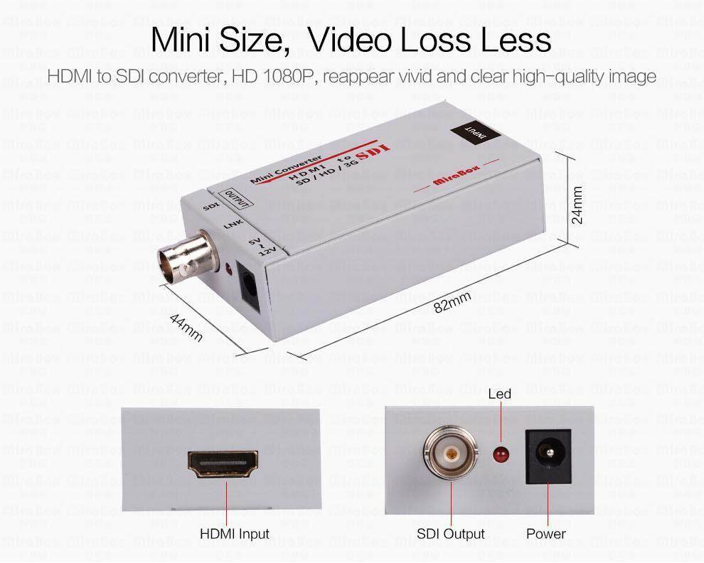 Mini 3g HDMI To SDI Converter Full HD 1080P HDMI to SDI Adapter Video Converter with Power Adapter for Driving HDMI Monitors (2)