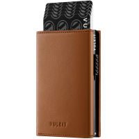 VULKIT-Genuine Leather Card Holder with Coin Pocket RFID Blocking Magnetic Closure Pop Up Wallet for Cash & Credit Cards-VC302P