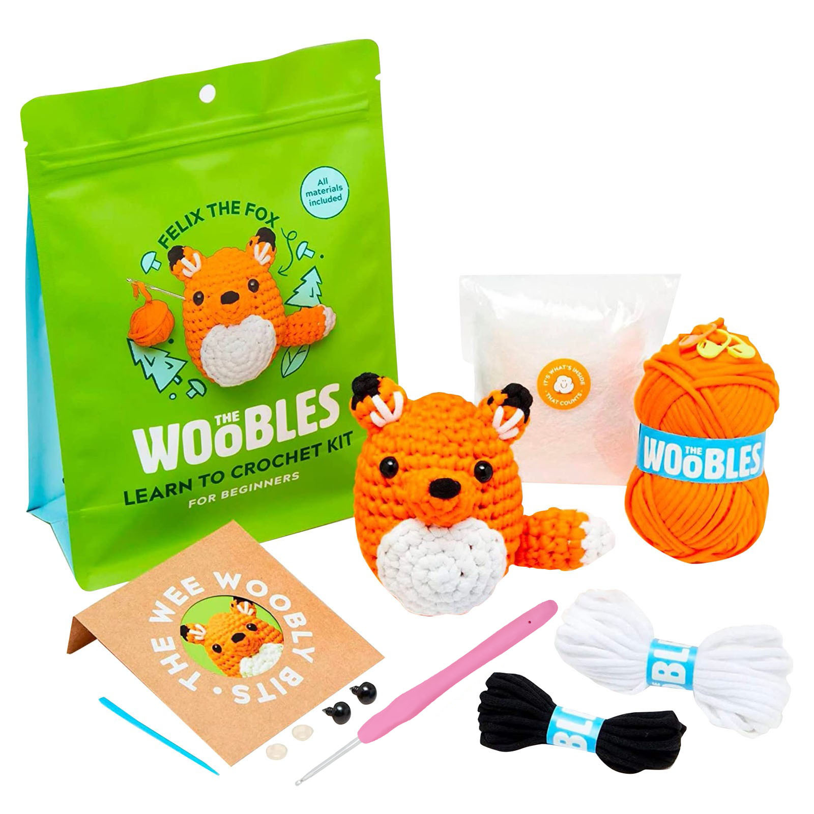 【Ready Stock】With Crochet Hooks Crochet Stuffed Animal Kit Handmade Beginner DIY Crochet Kit Non-Finished Product Yarn Set Kit