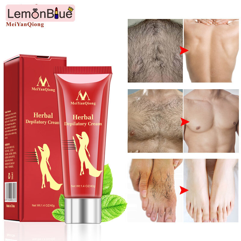 Gambar LemonBlue wax hair removal hair remover cream Herbal Body Hair Removal Cream Gentle Hand Leg Armpit Hair Depilatory Cream