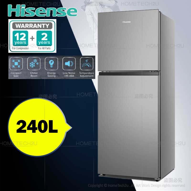 Hisense Fridge Rt266n4cgn 240l Non Inverter Top Freezer 2 Door Fridge Refrigerator Lazada