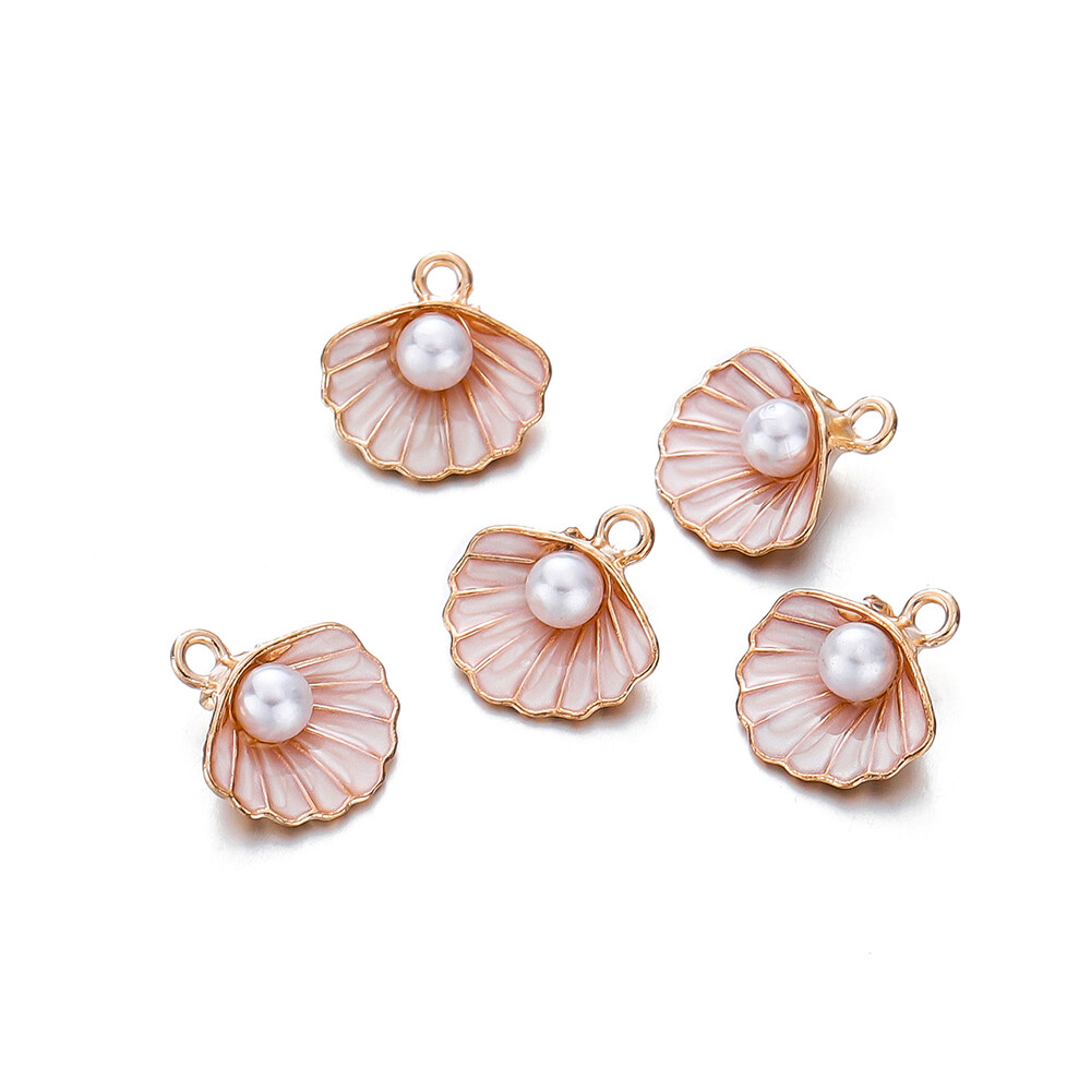 St.kunkka 10 chiếc/Túi Mặt dây chuyền vỏ vỏ ngọc trai mặt dây chuyền hợp kim sơn mài cho trang sức làm Vòng Cổ Vòng tay tự làm