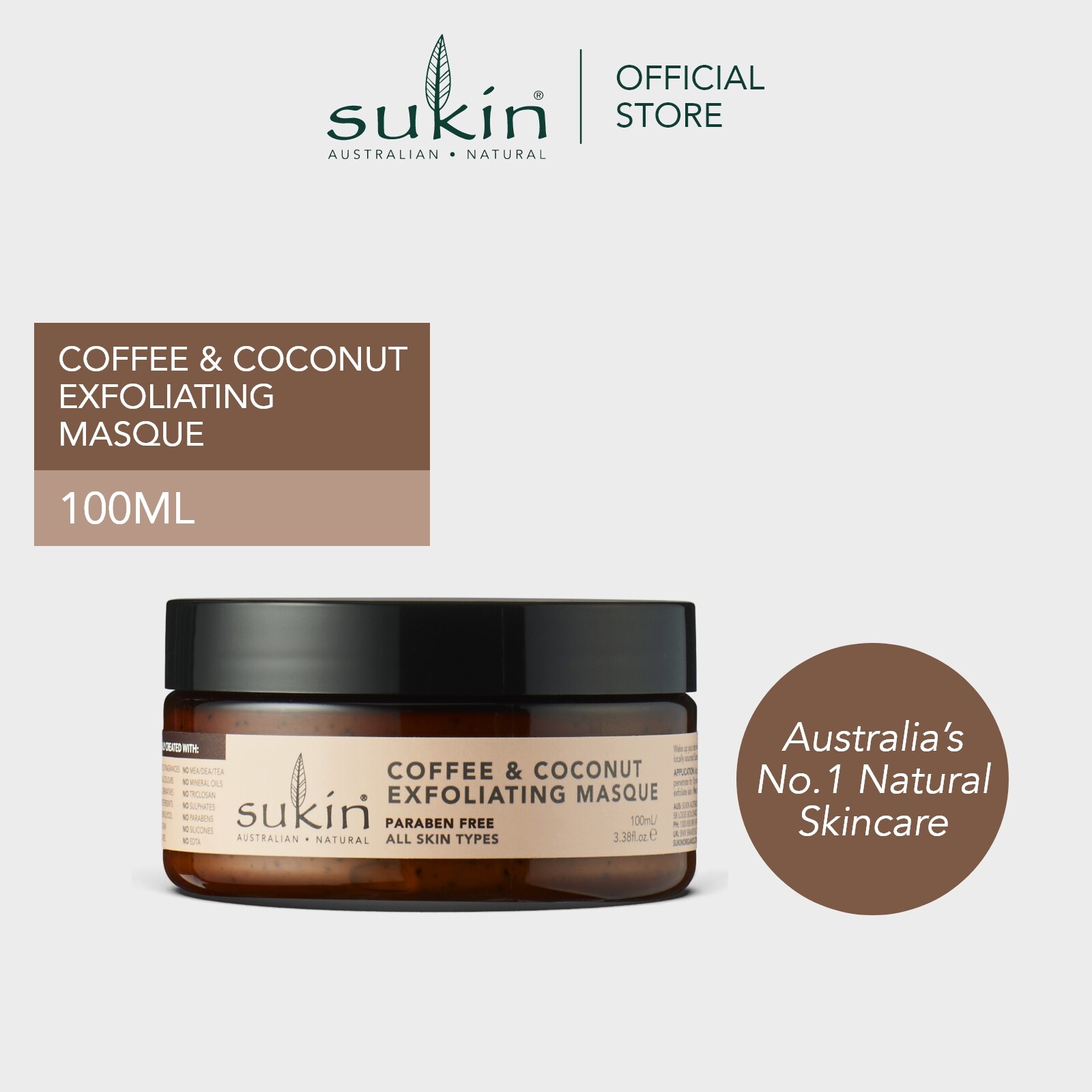 Gambar SUKIN NATURAL COFFEE   COCONUT EXFOLIATING MASQUE