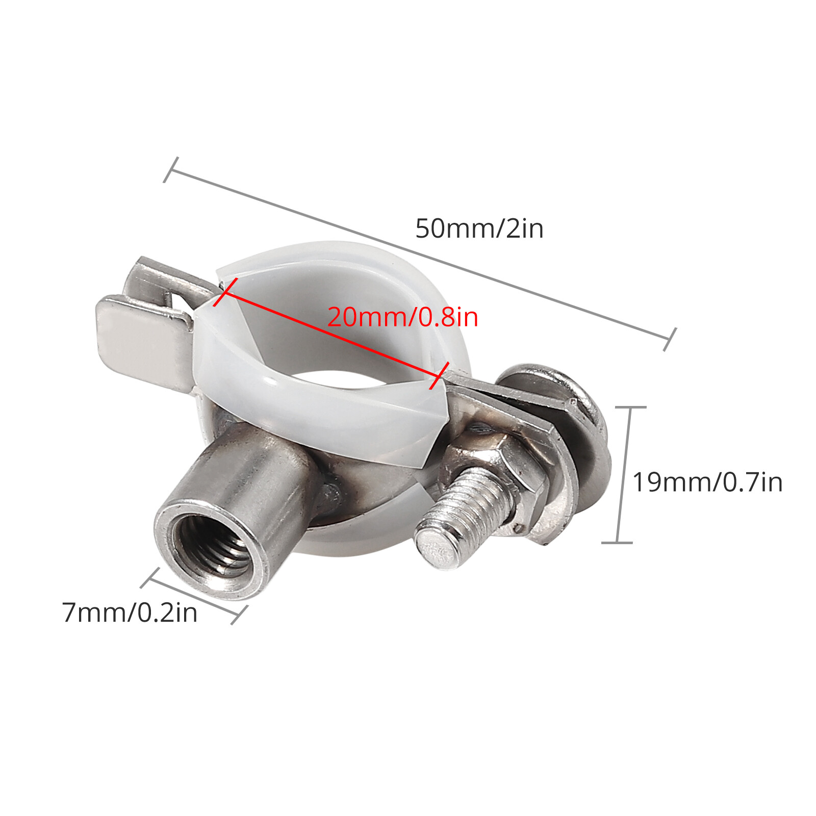 ESYNIC 100 Cái Kẹp Ống 20 MM/25MM Kẹp Ống Sắt Vít Có Khớp Nối Kẹp Ống Hình Chữ U Kẹp Yên Ống Kẹp Ống Ống Nước Cố Định Tường